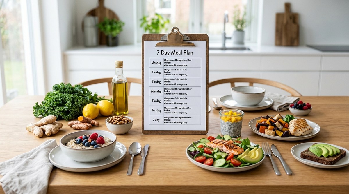 Antiinflammatorisk kost til begyndere: 7 dages menuplan med opskrifter