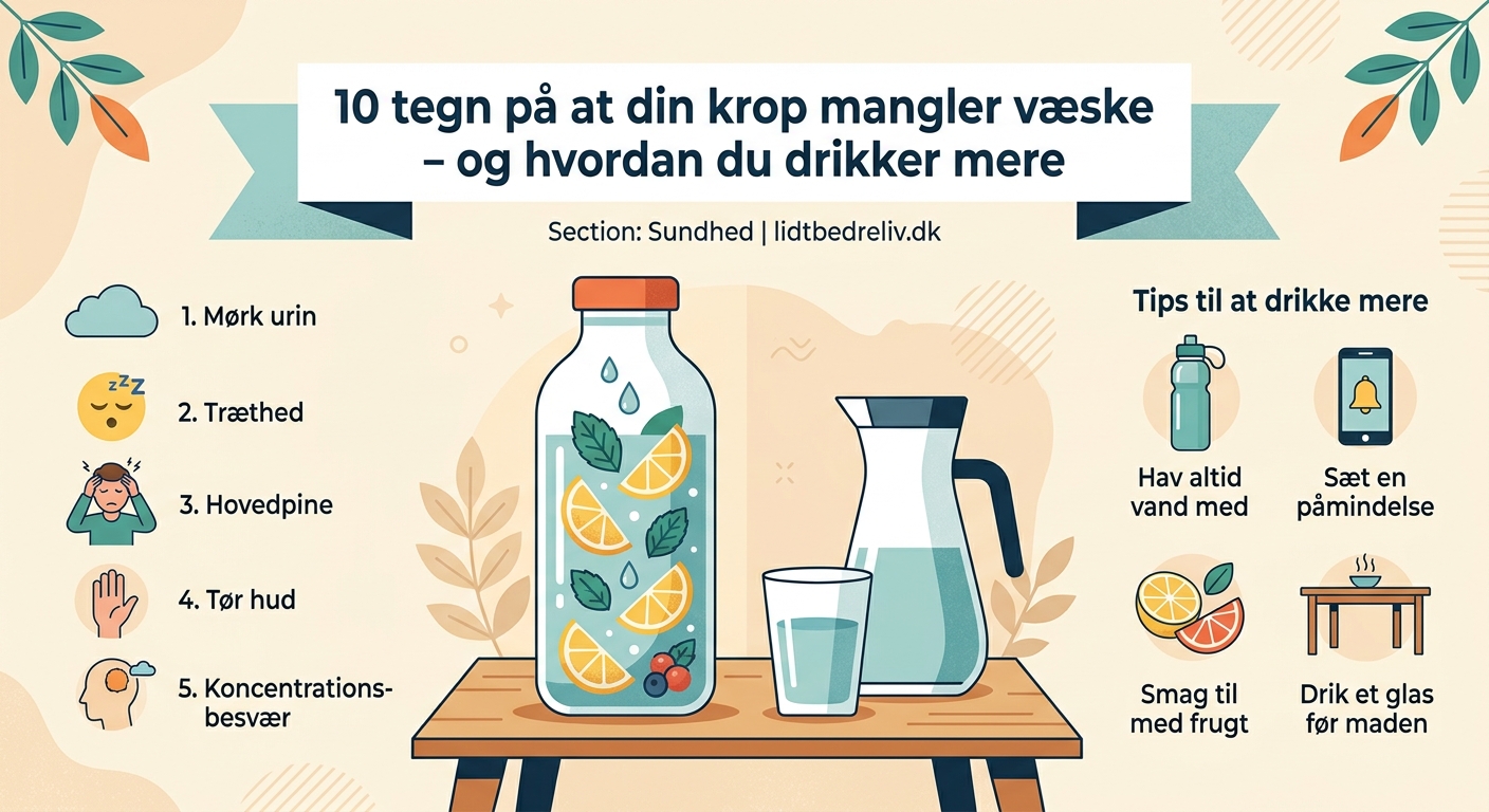 10 tegn på at din krop mangler væske - og hvordan du drikker mere - Illustration 1