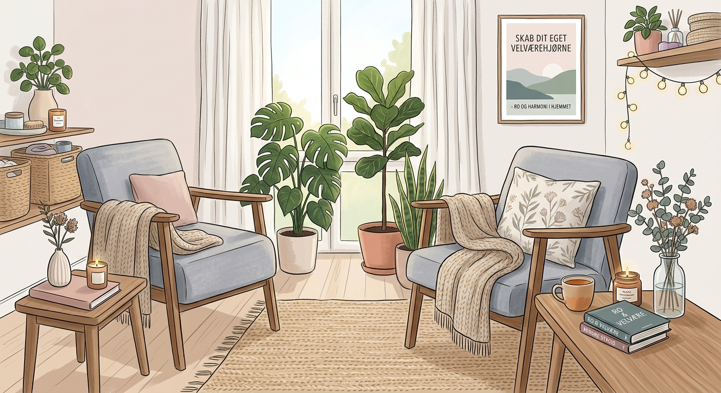 Skab dit eget velværehjørne: Inspiration til et roligt rum derhjemme - Illustration 1