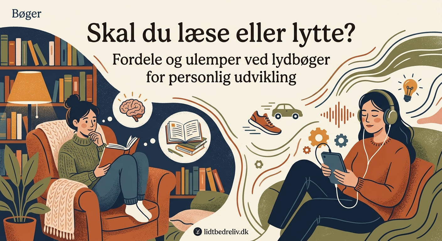 Skal du læse eller lytte? Fordele og ulemper ved lydbøger for personlig udvikling - Illustration 1