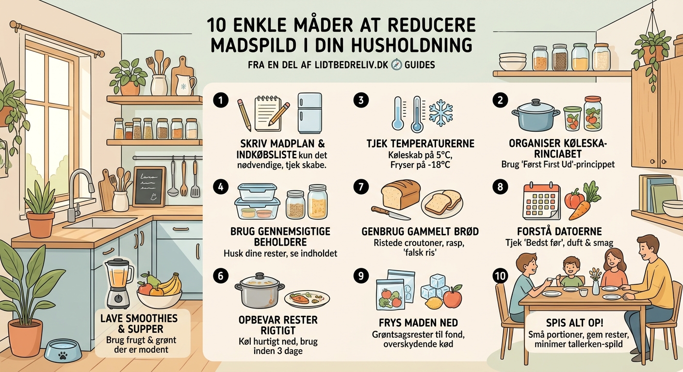 10 enkle måder at reducere madspild i din husholdning - Illustration 1